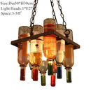 Axyaa Retro Industrial Metal Wine Glass Chandelier LED Pendant Lamp
