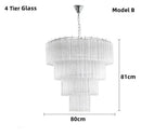 Axyaa Pink Glass Chandelier: Colorful Suspension Lamp for Living Room Bedroom Kitchen Island