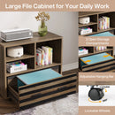 Axyaa Executive L-Shaped Desk with Mobile File Cabinet and Storage Shelves