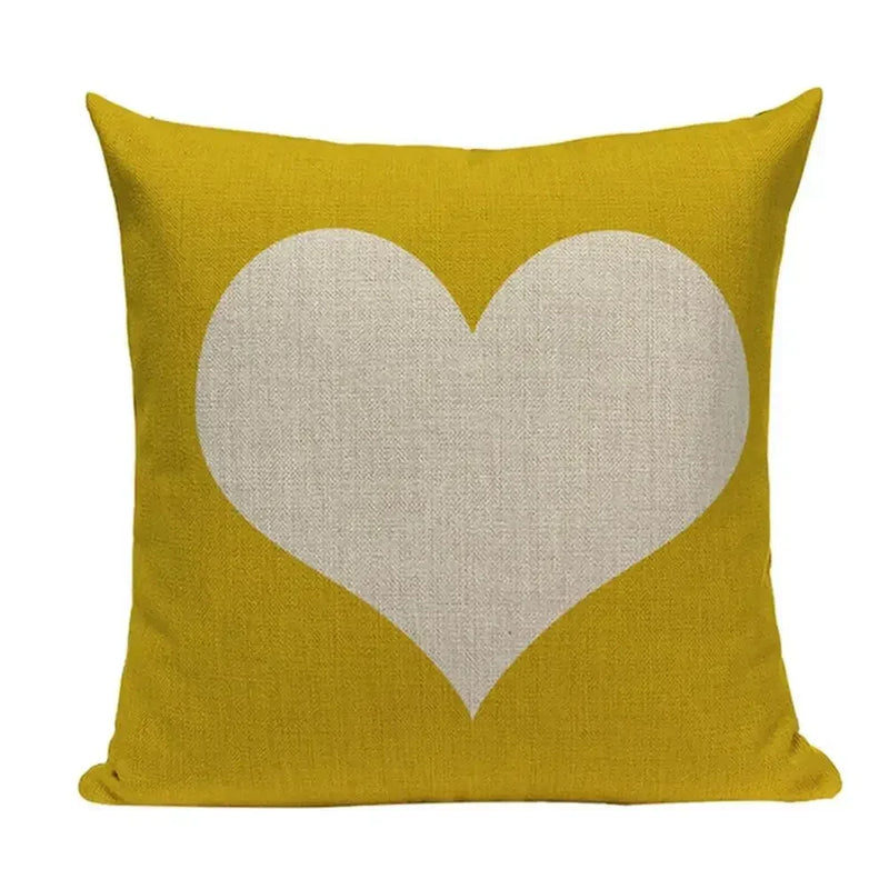 Axyaa Yellow Geometric Linen Pillow Case 45*45cm