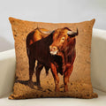 Axyaa Spain Bullfight Cushion Cover 45x45CM Linen Pillowcase