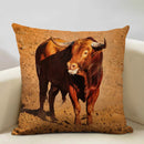 Axyaa Spain Bullfight Cushion Cover 45x45CM Linen Pillowcase