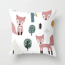 Axyaa Fox Cartoon Pillowcase for Sofa 45*45 Throw Pillow Cover Decoration