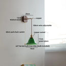 Axyaa Vintage Industrial Green Glass Wall Light with Switch
