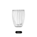 Axyaa Glass Cup Set - Stripe Double Wall High Borosilicate Tea Coffee Mug