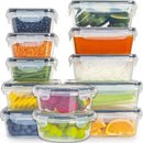 Axyaa Clear Food Storage Containers Set - Tight-Sealing Lids for Kitchen Organization