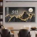Axyaa Light Luxury Wall Clock with Digital Display and Silent Perpetual Calendar