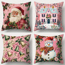 Axyaa Christmas Pillowcase: Festive Santa Claus Snowman Cover for Living Room and Sofa