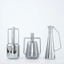 Axyaa Silver Glass Vase with Geometric Handle: Elegant Kettle for Living Room Decor