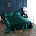 Axyaa Silky Satin Queen Bed Sheet Set Luxury Solid High End Rayon Sheets