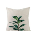 Axyaa Green Leaf Linen Pillow Cover - Stylish Sofa Decor & Home Accent