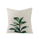 Axyaa Green Leaf Linen Pillow Cover - Stylish Sofa Decor & Home Accent