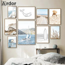 Nordic Whale Canvas Print for Living Room Decor by Axyaa