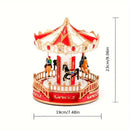 Axyaa Christmas Carousel Music Box Ornament with Lights and Rotating Feature