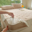 Axyaa Embroidery Floral Mattress Cover Thicken Lace Quilted Bed Cover Queen/King Sizes