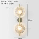Axyaa Nordic Glass Wall Light 20cm Gold Black Metal Sconce
