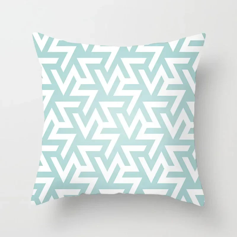 Modern Geometry Print Pillow Case for Home Decor by Axyaa - Mint Green Pillow Cover