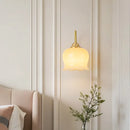 Axyaa Gold Brass Resin Wall Art LED Wall Light Fixture for Living Room Stair