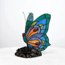 Mediterranean Butterfly Stained Glass Table Lamp by Axyaa for Vintage Living Room