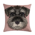 Cartoon Dog Cushion Cover by Axyaa - Linen Pet Pillow for Home Office Sofa Decor