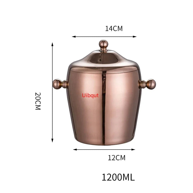 Axya Double Layer Stainless Steel Ice Bucket - Perfect for Champagne, Wine, Beer