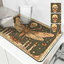 Axyaa Tarot Moth Square Drain Pad: Absorbent & Anti-Slip Dry Mat for Dishes & Cups