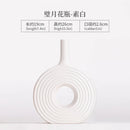 Axyaa Donut Design Ceramic Vase for Single Branch Flower Arranging