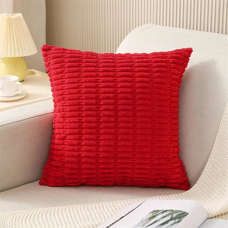 Axyaa Soft Striped Corduroy Throw Pillow Covers in 45x45cm