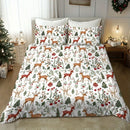 Axyaa 3D Christmas Tree Deer Print Duvet Cover Set - Festive Seasonal Bedroom Decor