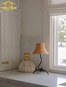 Axyaa Retro Rattan Weave Table Lamp LED E27 Decorative Desk Light for Living Room or Bedroom