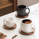Axyaa 300ML Ceramic Coffee Mug Set with Plate - High-end Breakfast Cup Decoration