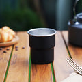 Axyaa Stainless Steel Crimped Mug: Portable Frosted Water Cup
