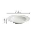 Axyaa White Barley Ceramic Deep Plate with Creative Relief Design