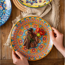 Axyaa Bohemian Ceramic Dinner Plate Home Restaurant Western Cuisine Creative Unique
