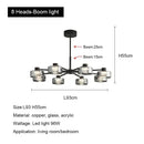 Axyaa Minimalist Glass LED Chandelier for Living Room, Restaurant, Kitchen, Bedroom - Dimmable Lighting