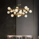 Axyaa Glass Chandelier: Modern Nordic LED Pendant Light for Living Room