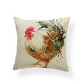 Axyaa Watercolor Rooster Pattern Pillowcase Home Decor Throw Cushion Cover