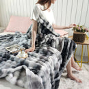 Axyaa Gradient Bubble Fleece Throw: Soft Plush Nap Blanket for Bedroom Sofa & Travel