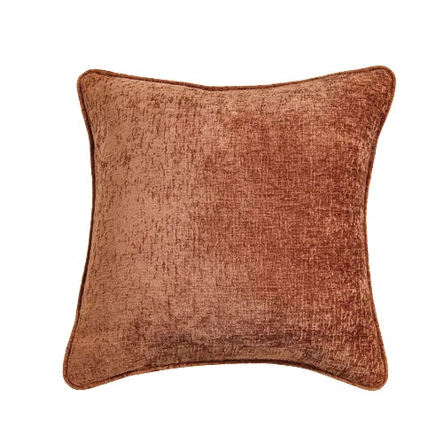 Brown Chenille Cushion Cover 18x18Inch by Axyaa - Luxe Pillowcase for Home Decor