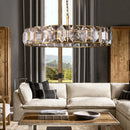 Axyaa Crystal Round LED Chandelier for Dining Room Bedroom Living Room