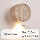 Axyaa Yellow Travertine Wall Light, Natural Stone LED Sconce for Bedroom, Aisle, Restaurant