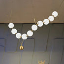 Axyaa Pearl Glass Necklace Chandelier - Modern LED Pendant for Home & Restaurant Decor