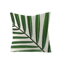 Axyaa Green Leaf Linen Pillow Cover - Stylish Sofa Decor & Home Accent