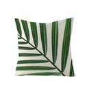 Axyaa Green Leaf Linen Pillow Cover - Stylish Sofa Decor & Home Accent