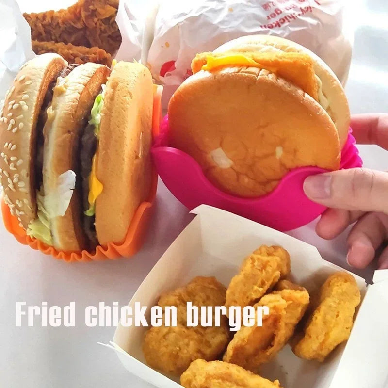 Silicone Burger Tray: Reusable Sandwich Holder by Axyaa for Kitchen Storage