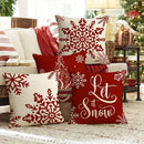 Axyaa Red Snowflake Christmas Tree Pillowcover for Festive Living Room Decor