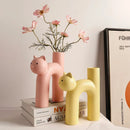 Axyaa Cathead Tube Vase: Cute Cat Design for Flower Arrangement and Home Decoration