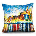 Axyaa Sunflower Starry Sky Oil Painting Polyester Cushion Cover Home Decor Pillowcase