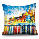 Axyaa Sunflower Starry Sky Oil Painting Polyester Cushion Cover Home Decor Pillowcase