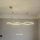 Axyaa Luxury K9 Crystal Pendant Light, Gold Plated Metal, LED Dimmable, Irregular Hanging Lamp